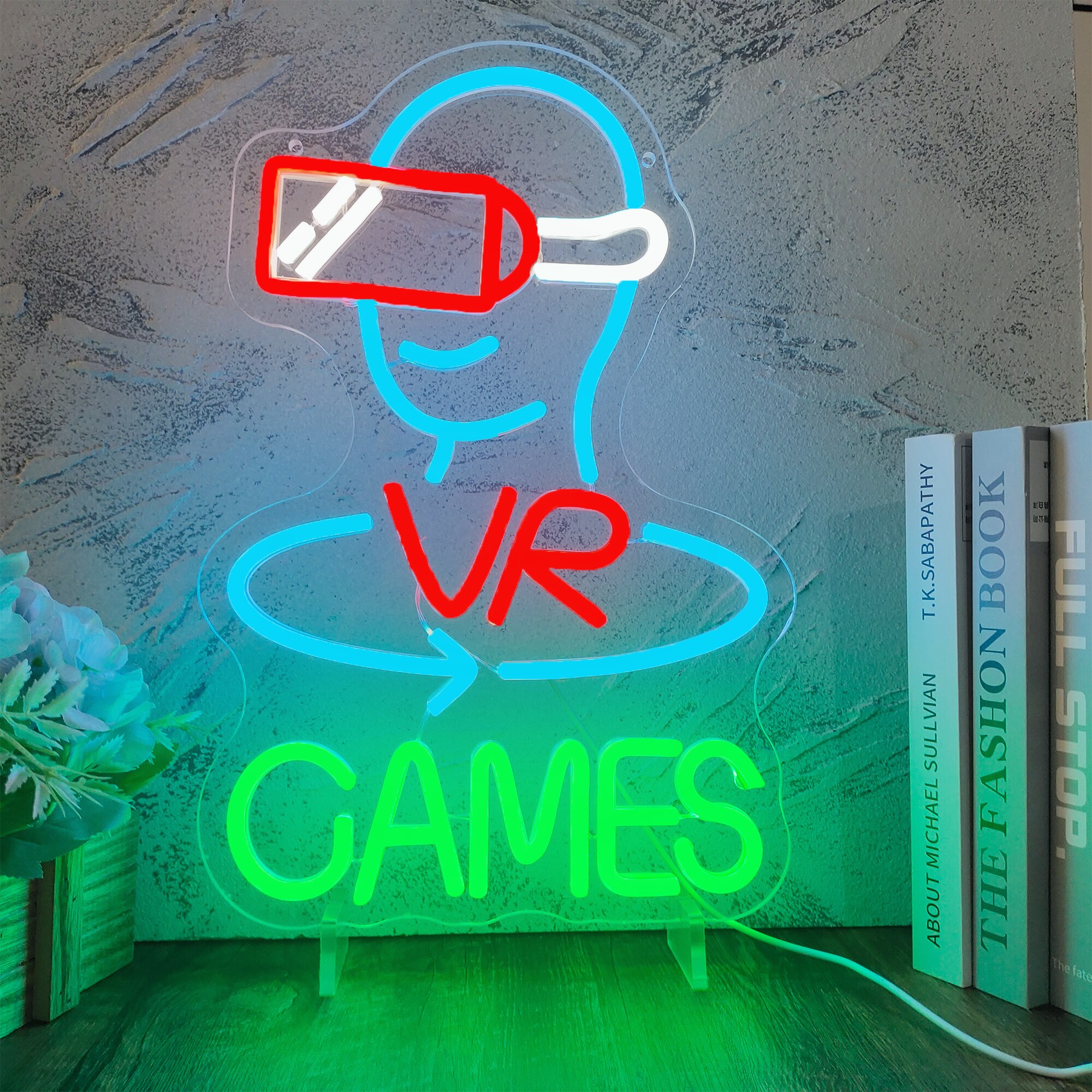 VR 게임 네온 조명 LED 네온 램프, USB 전원 네온 사인, 침실 어린이 게임 존 파티 벽 휴일 장식
